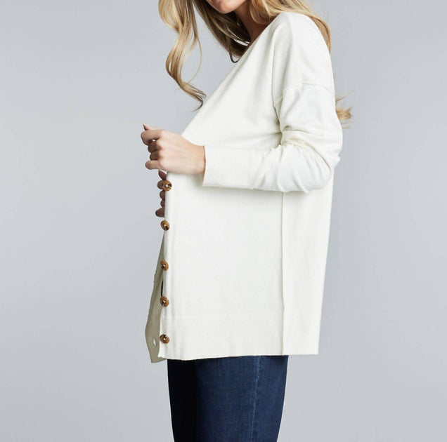 DOWNEAST Classic Long Sleeve Cardigan White XLarge 3