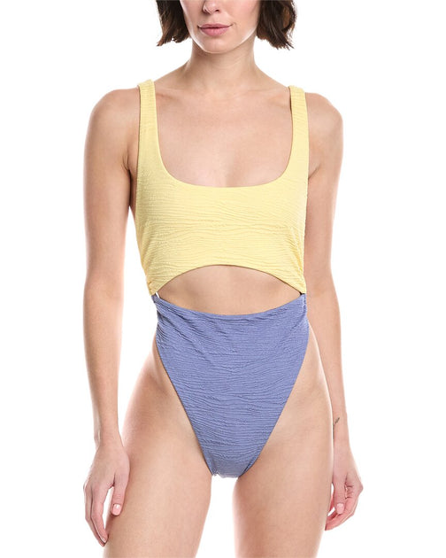 La Porte 80S Sky High One-Piece Swimsuit Blue Medium 2