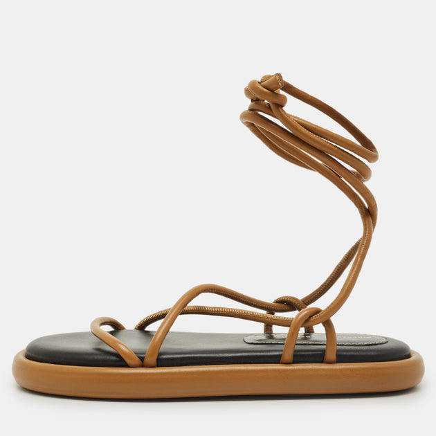 Proenza Schouler Pipe Flat Sandals Brown EU 39 2