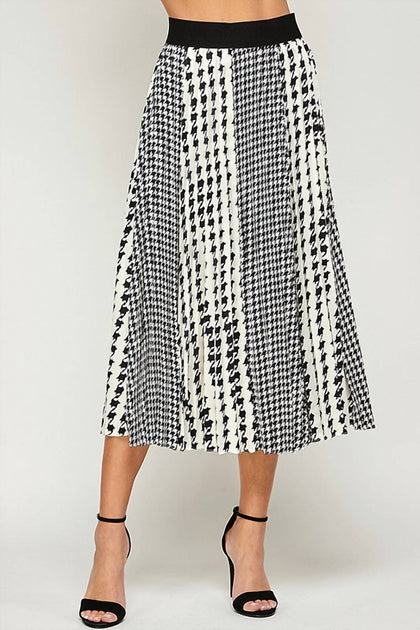 SEE AND BE SEEN Holly Houndstooth Skirt White Medium 2