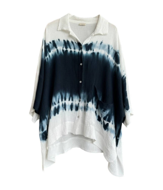Gilda Midani Women's Oversized River Shirt Blue One Size 2