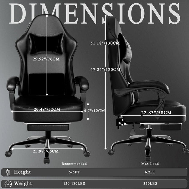 AGAHOME Gaming Chair Black 8