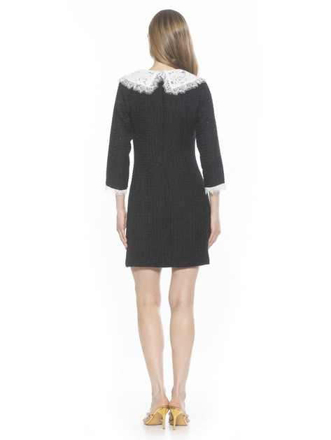 Alexia Admor Monique Tweed Dress Black US 4 4