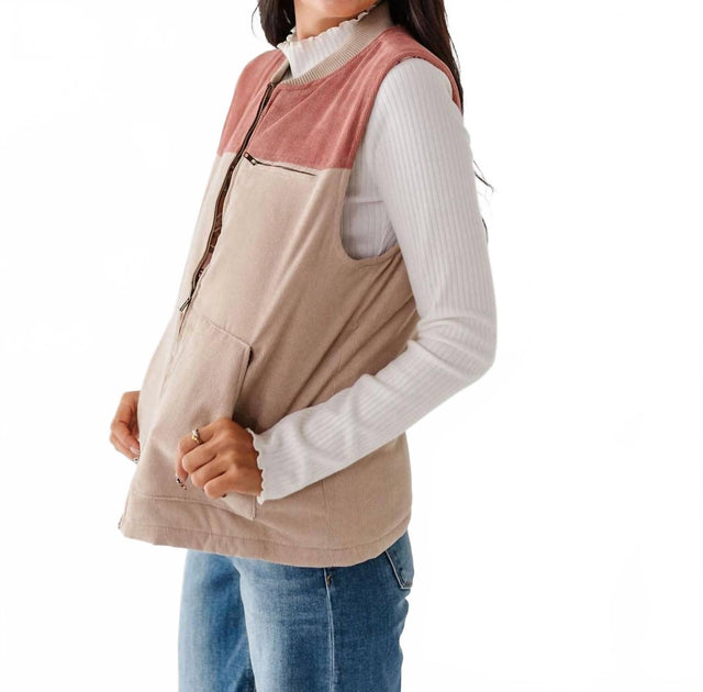 Hem & Thread Shiloh Corduroy Vest Grey Small 4