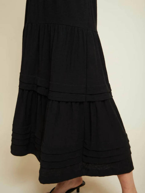 Nation LTD Janine Tiered Midi Skirt Black Large 4