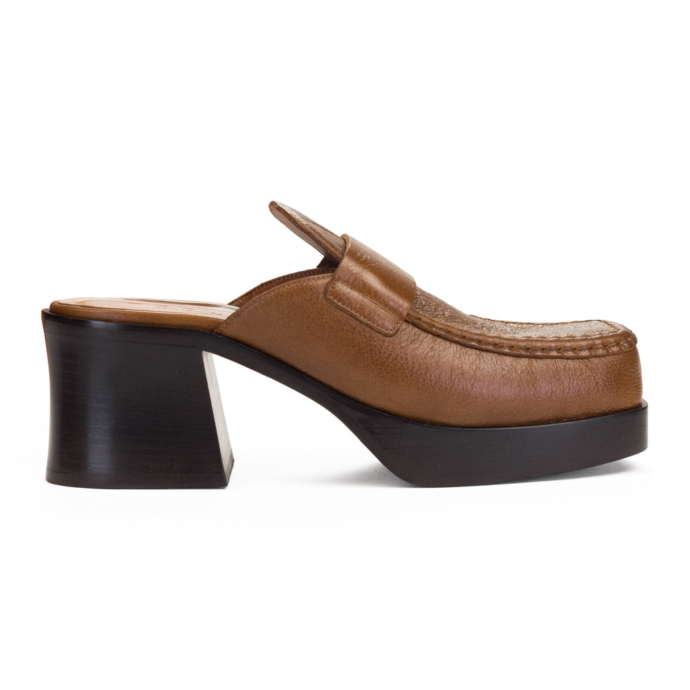 Marni LEATHER HEELED MULE | ShopSimon