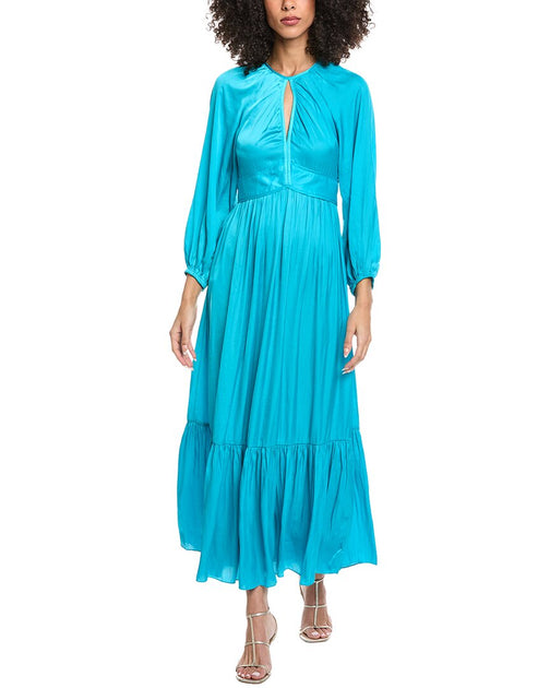 Sandro SFPRO03627 Woven Maxi Dress Blue EU 36 2
