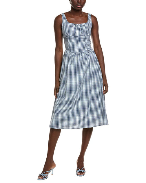 IPPONELLI Gingham Midi Dress Blue Large 2