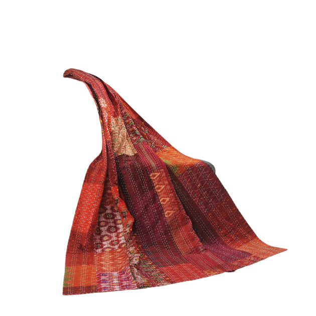 Hivvago Kantha Patchwork Throw Blanket Red 70x50 3