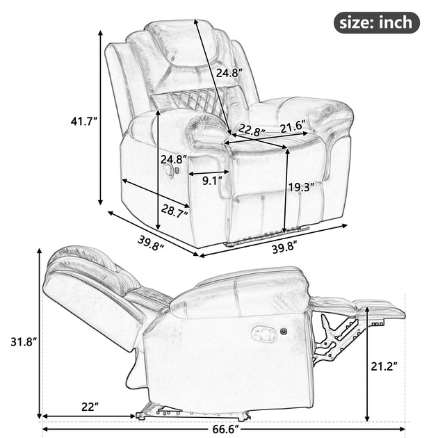 Streamdale Manual Recliner Chair Black 4
