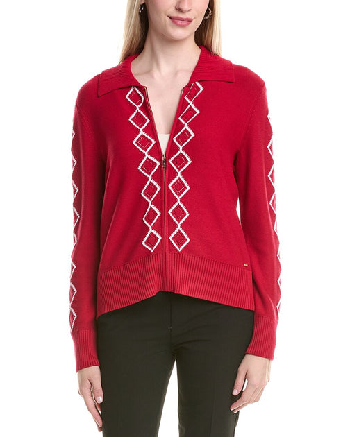 St. John Knit Diamond Jacket White Small 2