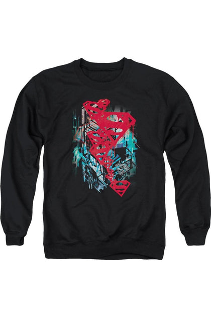 Gildan Superman Gritty Crewneck Sweatshirt Black Small 2