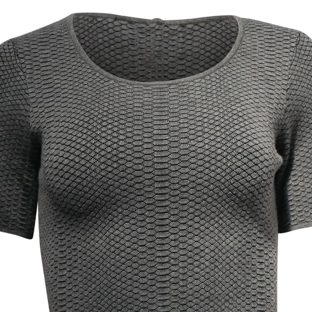 Sandro Knitted Peplum Blouse Grey EU 40 3