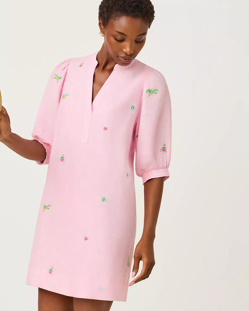Lilly Pulitzer Mialeigh Linen Dress Multi US 8 6