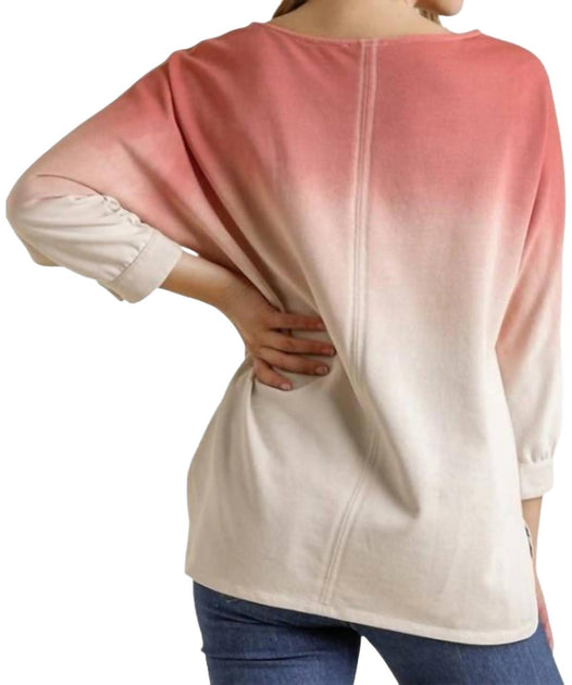 Umgee Ombre Raglan Top Gold Small 4
