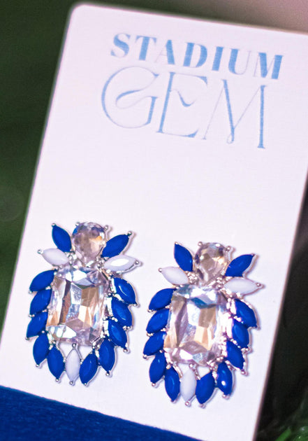 Stadium Gem Game Day Glam Cluster Earrings Blue One Size 3