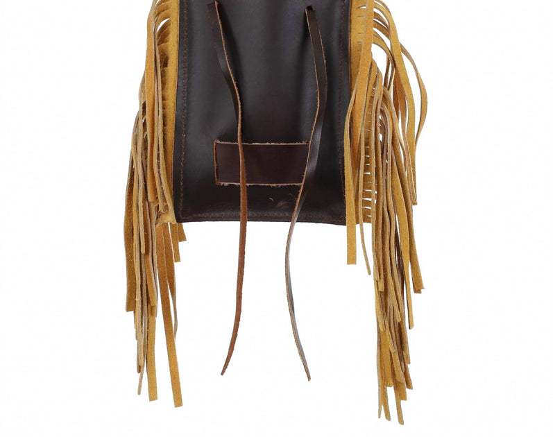 Showman Cowboy Carving Rear Cinch Bag Brown One Size 3