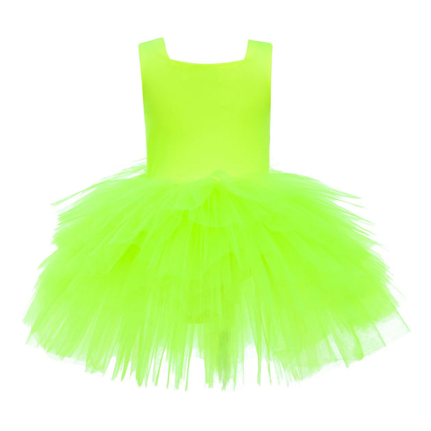 Mimi Tutu Solid Tutu Dress Neon Yellow 2T 3