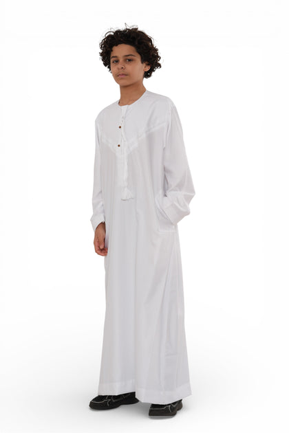 Thobe Marocain pour Garçons Blanc 6+ Ans 3