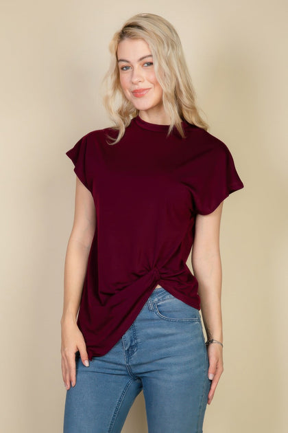 TRUEDAMES Twist Front Tee Black Large 2