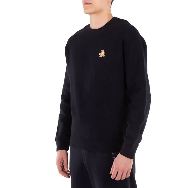 Maison Kitsune Speedy Fox Patch Cotton Sweatshirt Schwarz Small 3