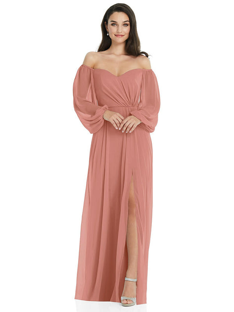 Dessy Collection Maxi Dress Pink US 8 4