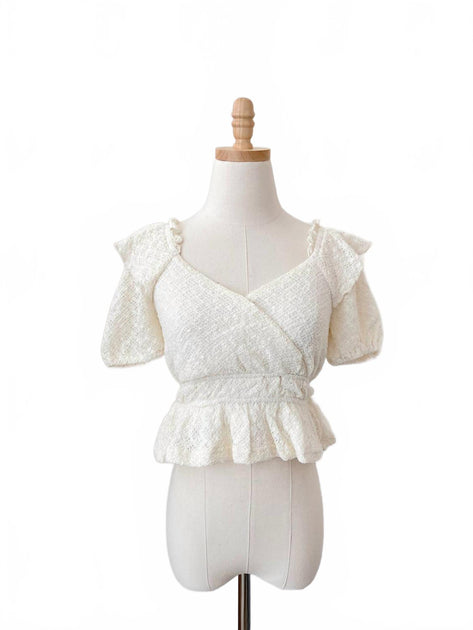 Blue Blush Nellie Top White Large 2
