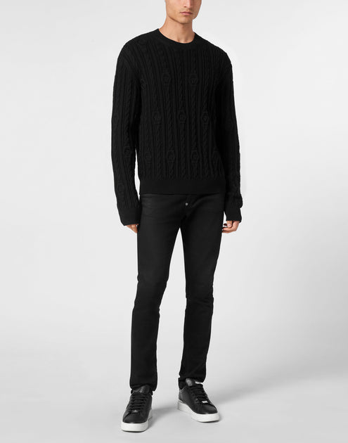 Philipp Plein Pullover Round Neck Long-Sleeve Black XXXLarge 3