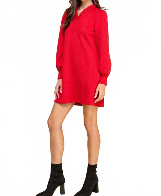Veveret Miley Twist Strickkleid Rot Small 3
