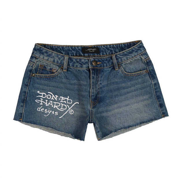 Ed Hardy Orchid Denim Short Blue Large 4