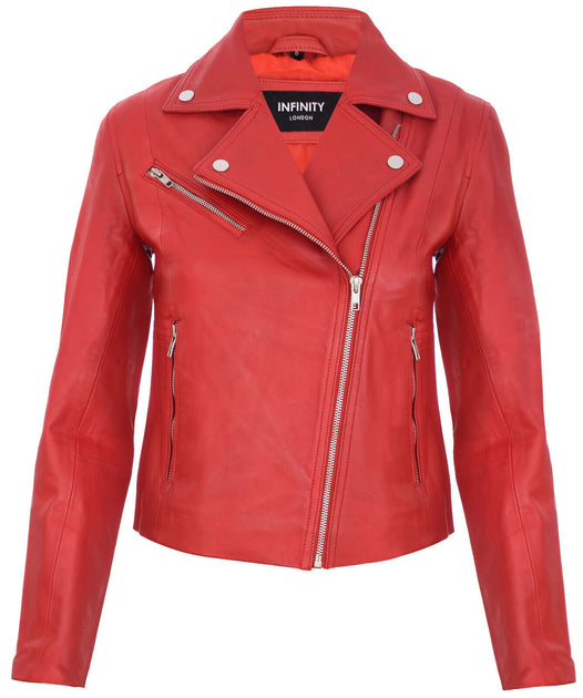 Infinity Matlock Smart Leather Biker Jacket Red XXL 2