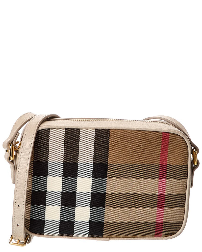 Burberry Check Canvas & Leather Camera Bag | ShopSimon