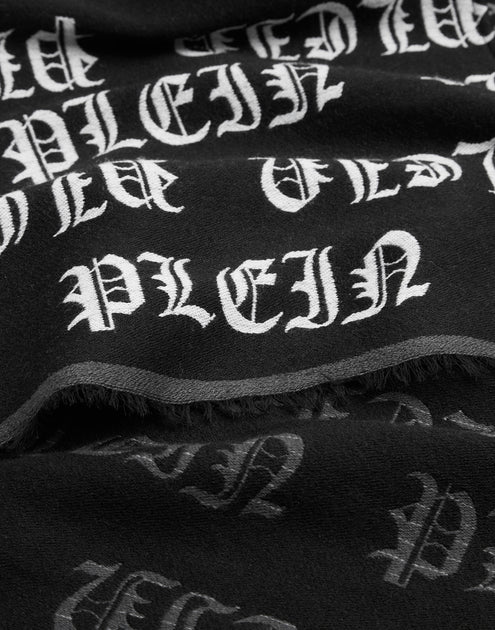 Philipp Plein Long Scarf Gothic Plein Black One Size 4