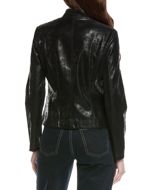 Joseph Ribkoff Vegan Leather Jacket Black Small 3