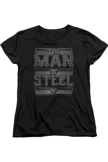 Gildan Superman Steel Text T-Shirt Black Large 2