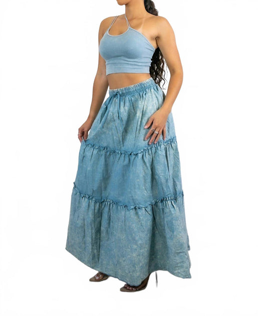 SurelyMine Two-Piece Maxi Skirt Set Blue XL 4