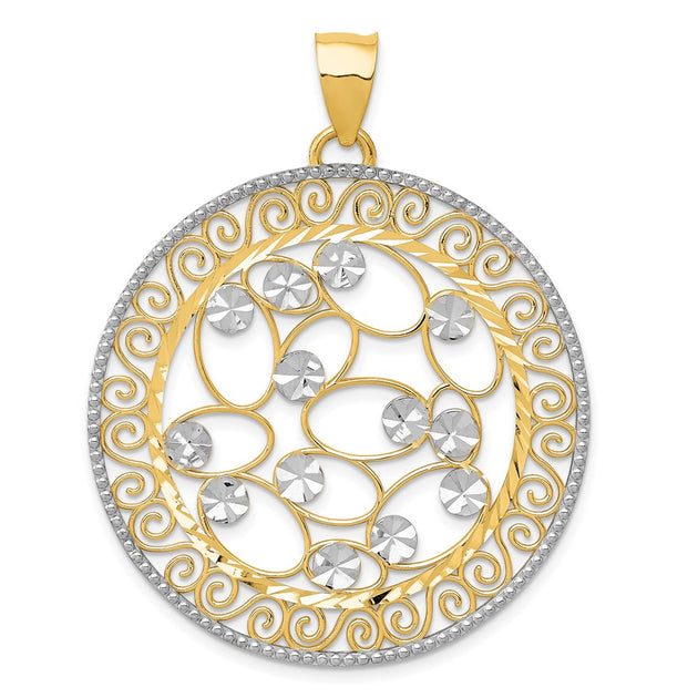 Diamond2Deal Filigree Pendant Silver 2