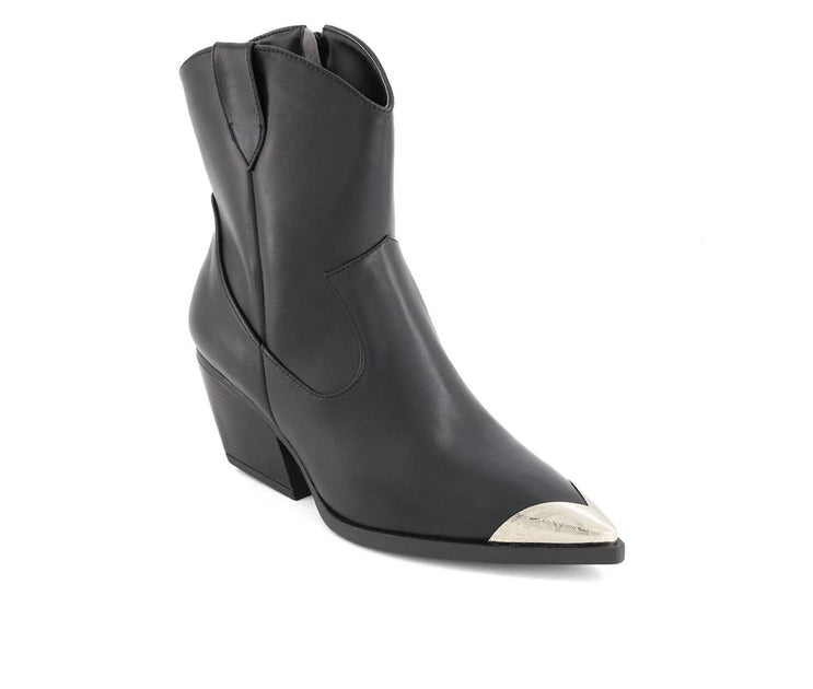 Andrea Women's Pointed Toe Western Booties Black US 8 2