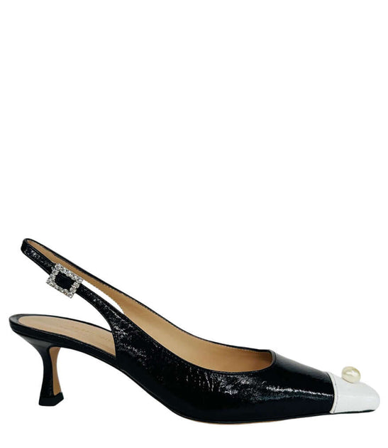 Madison Maison Slingback Kitten Heel Pearl Black EU 40 2