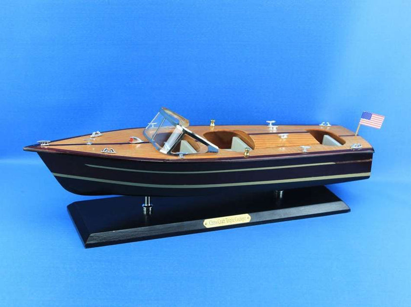 Chris Craft Triple Cockpit Modell Schnellboot Mahagoni 50 cm 4
