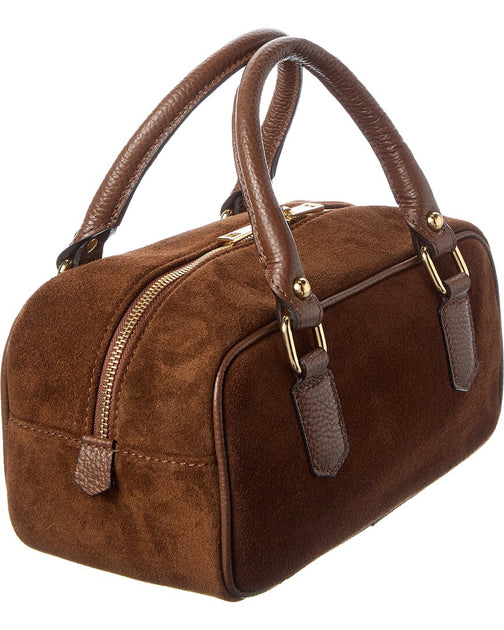 Italian Leather Top Handle Bag Brown Medium 4