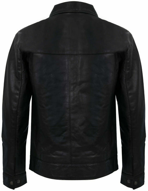 Infinity Herren Retro Classic Nappa Leder Biker Jacke schwarz XXXLarge 4