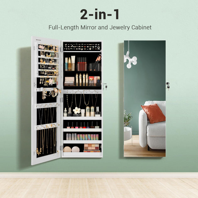 Songmics Hivvago Wall-Mounted Jewelry Armoire White 4