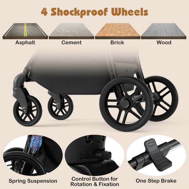 Hivvago 2-in-1 Baby Stroller Black 5