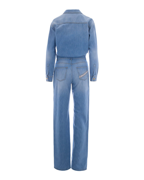 Elisabetta Franchi Denim Jumpsuit Blue EU 38 3