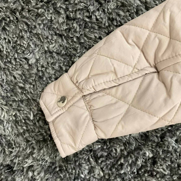 Brave Soul Diamond Quilted Belted Jacket Beige US 8 4