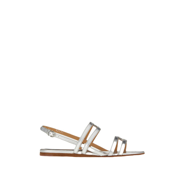 Salvatore Ferragamo Typa Sandals Silver White US 5 2