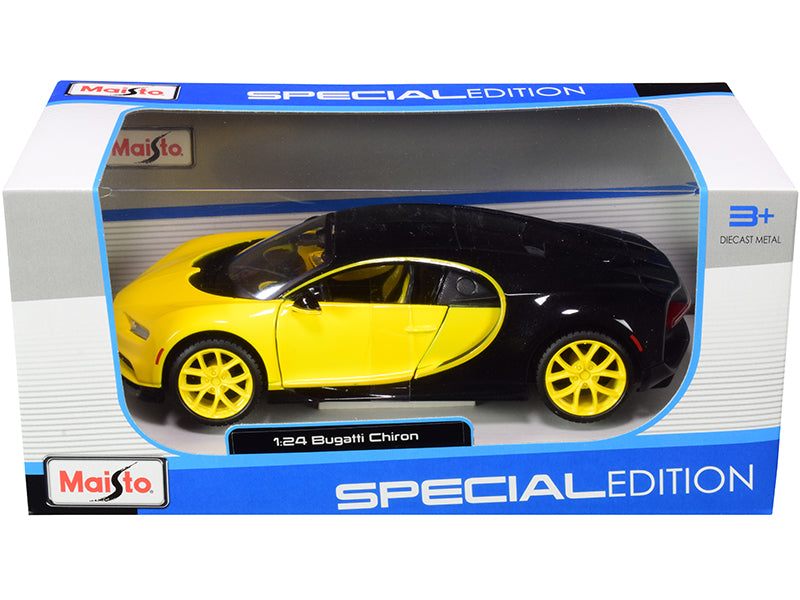 Maisto Bugatti Chiron Gelb und Schwarz 1/24 Modellauto 2