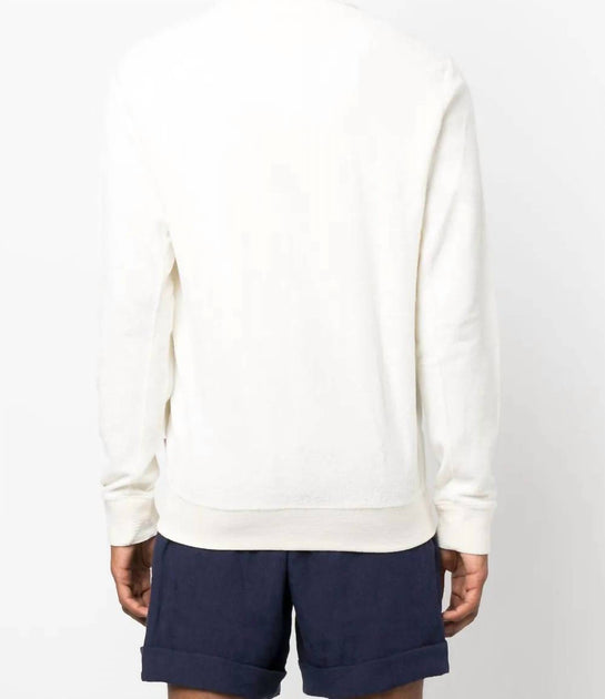 Orlebar Brown Egerton Mix Texture Sweatshirt White Large 4