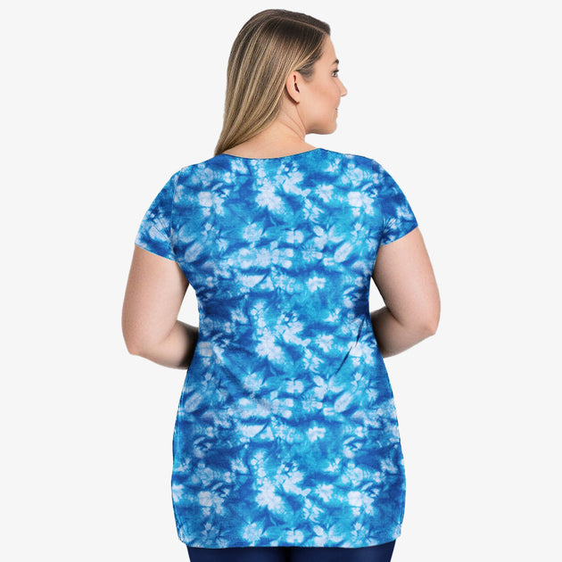 Calypsa Anna Swim Tunic Black Plus Size 1X 3